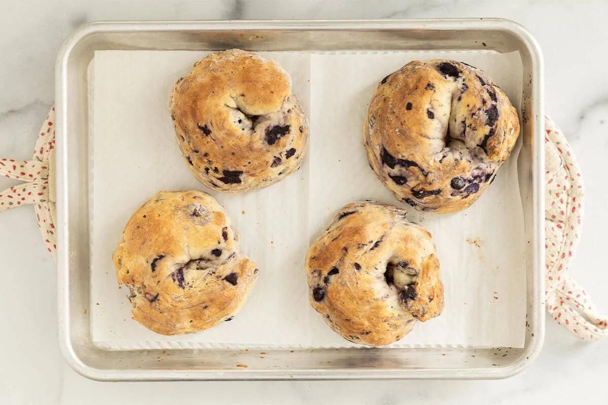 Blueberry Bagels (3 Ingredients)